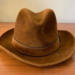 Vintage Stetson The Sovereign Brown Velour Hat Size 6 7/8